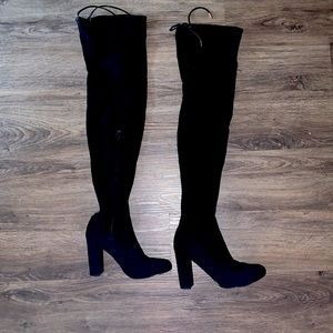 Over the knee black boots